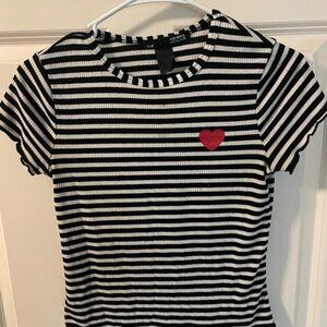 Black and white striped top